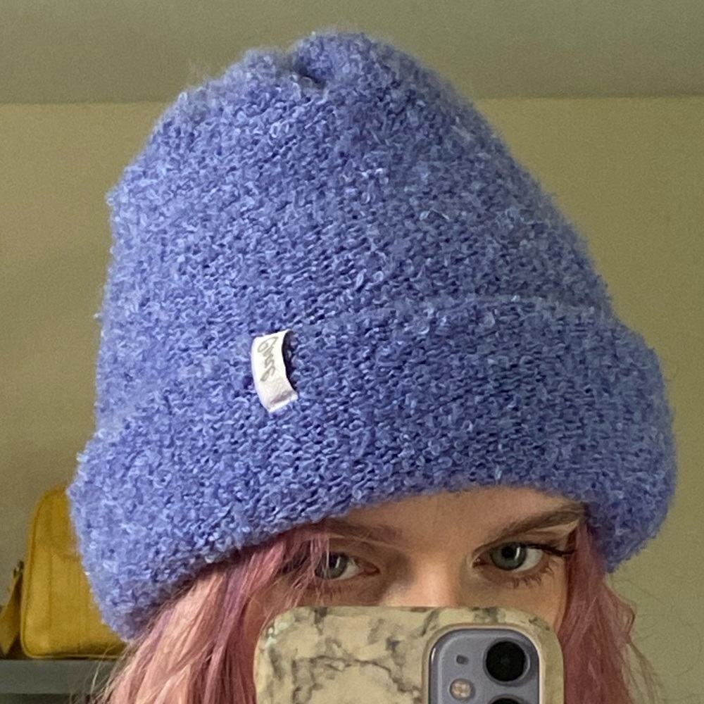 periwinkle knit beanie